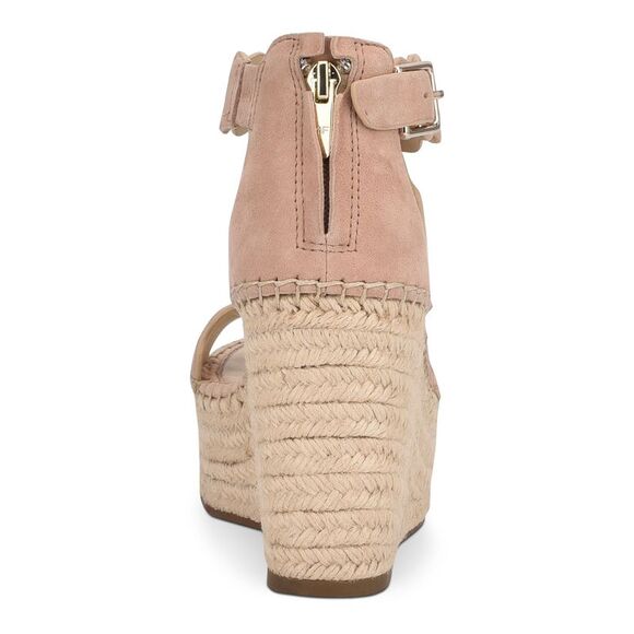 MARC FISHER Womens Beige 1-1/2" Platform Calita Wedge Shoes 9.5 M - Picture 2 of 4